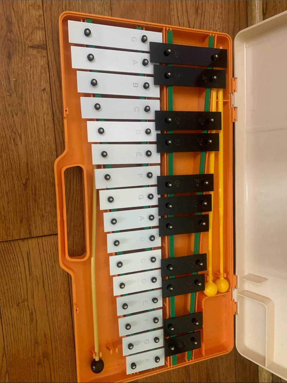 Kids' Orange Glockenspiel Xylophone - White & Orange